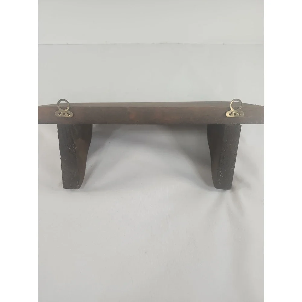 Vintage Wooden Shelf With Hangers 9 3/4